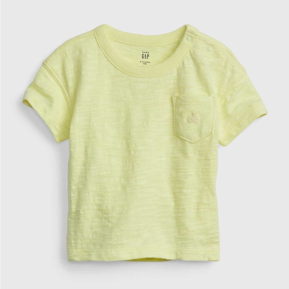 Gap Baby Cotton T-Shirt in Citron Yellow